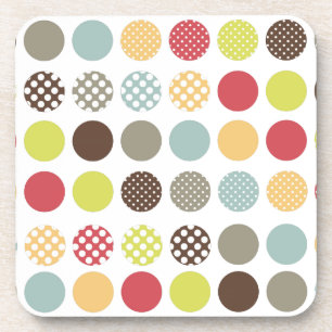 PixDezines Retro-Punkte / DIY-Hintergrundfarbe Untersetzer