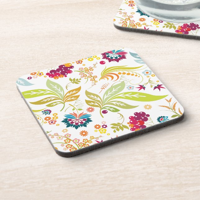 PixDezines Retroflora/DIY Hintergrundfarbe Untersetzer (Linke Seite)