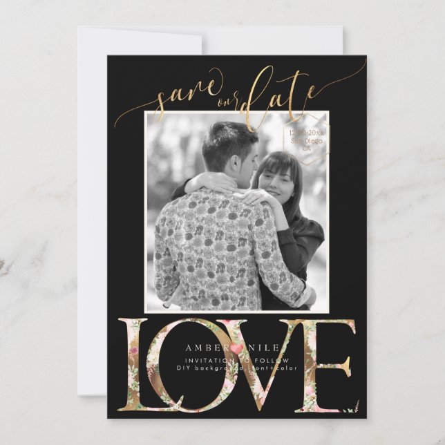 PixDezines Rett Datum/Botanica-Liebe Save The Date (Vorderseite)