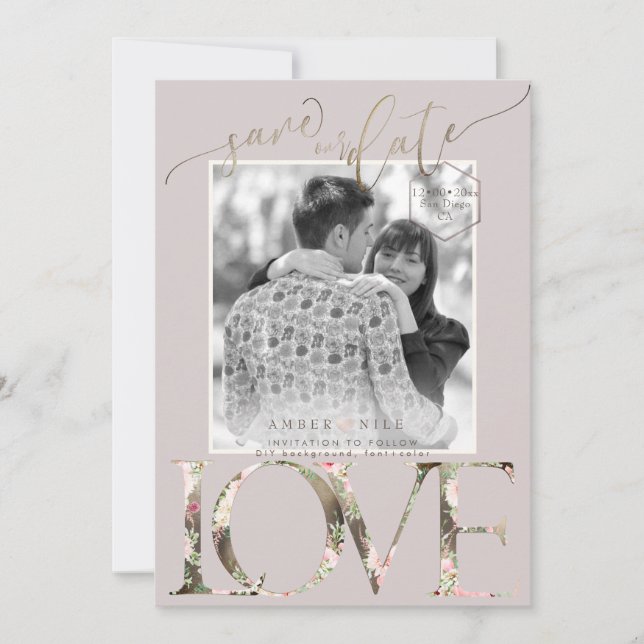 PixDezines Rett Datum/Botanica-Liebe Save The Date (Vorderseite)