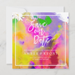 PixDezines Rett Datum/Farblauf/Regenbogen Save The Date