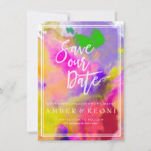 PixDezines Rett Datum/Farblauf/Regenbogen Save The Date