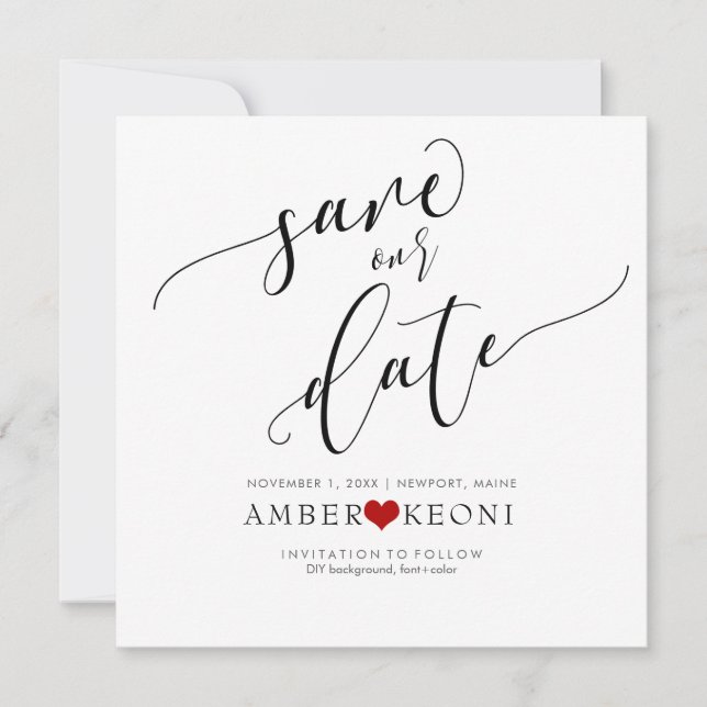 PixDezines Rett Datum/Fun Script/DIY Hintergrund Save The Date (Vorderseite)