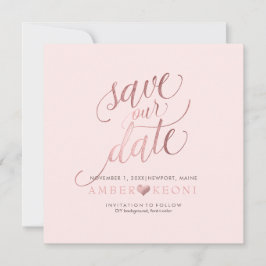 PixDezines Rett Datum/Imitate Rose Gold/DIY Hinter Save The Date