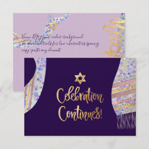 PixDezines Rezeption Mitzwa/lila Aquarell Einladung