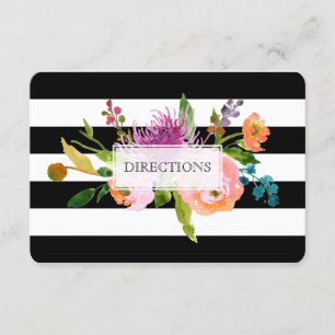 PixDezines richtungen mitzvah/DIYstripes/floral Begleitkarte