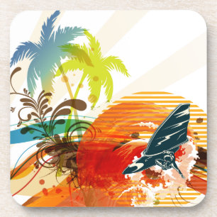 PixDezines Riptide-Surfer/Diy-Hintergrundfarbe Untersetzer