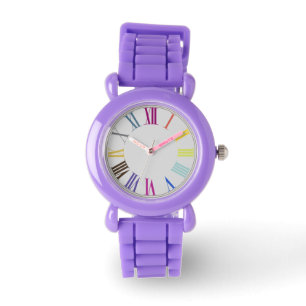 PixDezines roman numeros/düster Hintergrundfarbe Armbanduhr