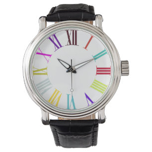 PixDezines römische Zahlen/Diy-Hintergrundfarbe Armbanduhr
