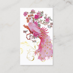 PixDezines rosa Pfau/DIY Hintergrundfarbe Visitenkarte