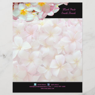 PixDezines rosa Plumerie/Strand Schreibwaren/diy F Briefkopf
