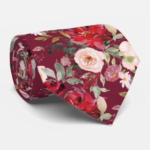 PixDezines Rosa rote Wasserfarben Blumen DIY-Farbe Krawatte