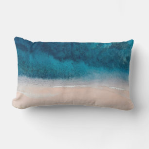 PixDezines ROSA SANDSTRAND TIEFBLAUES MEER Lendenkissen