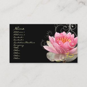 PixDezines rosa Seerose + perlweiße Schwünge Visitenkarte