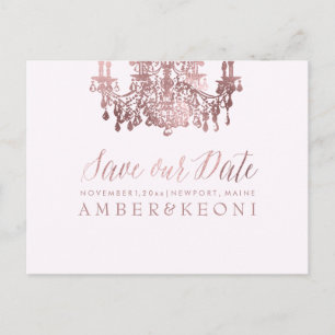 PixDezines Rose Gold Chadelier/Foto/Rett Ankündigungspostkarte