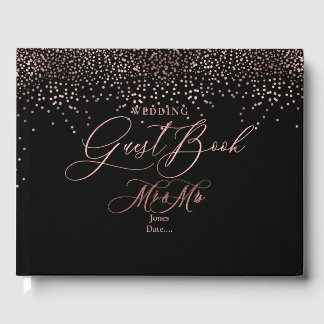 PixDezines ROSE GOLD CONFETTI+DIY HINTERGRUND Gästebuch