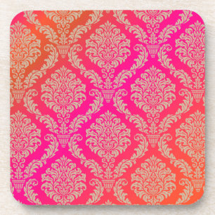PixDezines Rosette Damask/DIY Hintergrundfarbe Getränkeuntersetzer