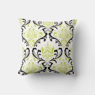 PixDezines Rossi Damask/grün/schwarz Kissen