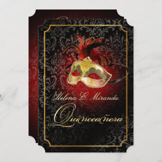 PixDezines Rossi Damask/Masquerade/DIY/Ruby Einladung