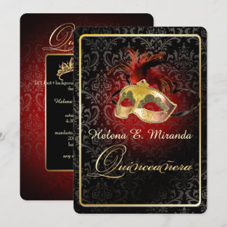 PixDezines Rossi Damask/Masquerade/DIY/Ruby Einladung