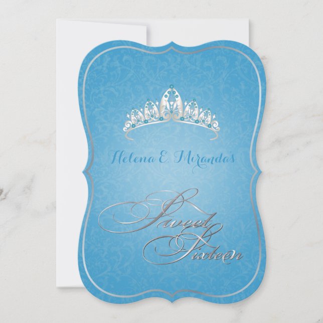 PixDezines Rossi Sweet 16 tiara/DIYbackground!! Einladung (Vorderseite)
