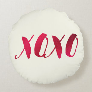 PixDezines Rot/Gold/Herz/DIY-Hintergrund Rundes Kissen