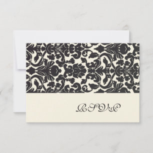 PixDezines rsvp (5x7) Black Flora Damask