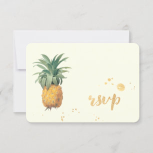 PixDezines rsvp Ananas/Trucs de pinceau d'or