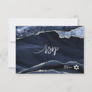 PixDezines RSVP Aquarelle Agate Bar Mitzvah ✡