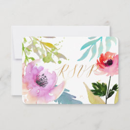 PixDezines RSVP Aquarelle Florale/Rose