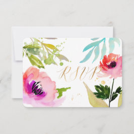 PixDezines RSVP Aquarelle Florale/Rose