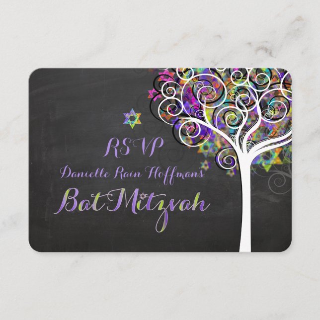 PixDezines rsvp arbre de vie Bat mitzvah (Devant)