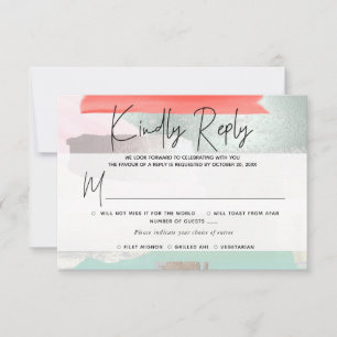 PixDezines RSVP avec repas, Art moderne, Corail de