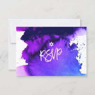 PixDezines RSVP Bar Mitzvah, ✡ d'aquarelle violet