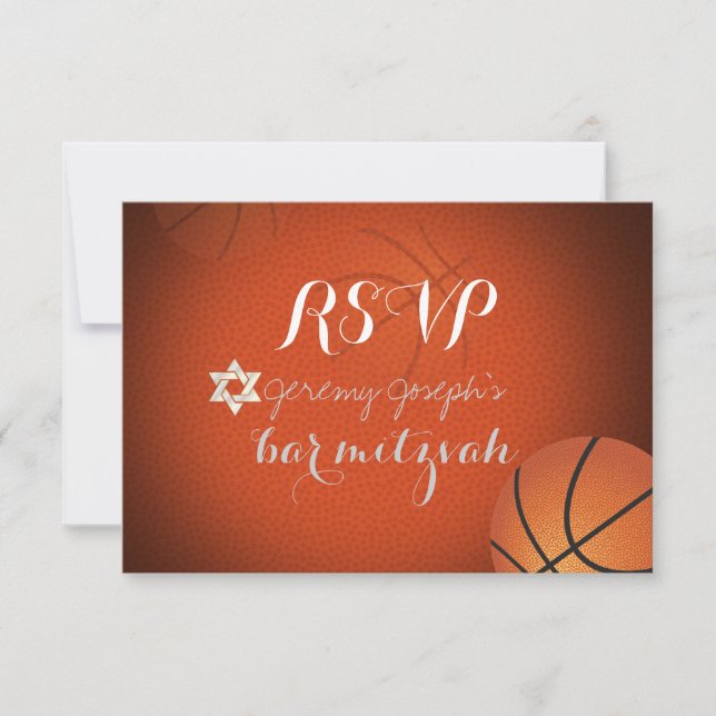 PixDezines RSVP Basketball Bar Mitzvah ✡ (Devant)