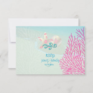 PixDezines rsvp corail rose+starfish, beach party