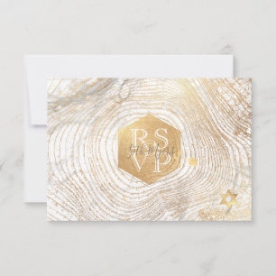 PixDezines RSVP Faux Anneaux d'Arbre en Or Faux Ba