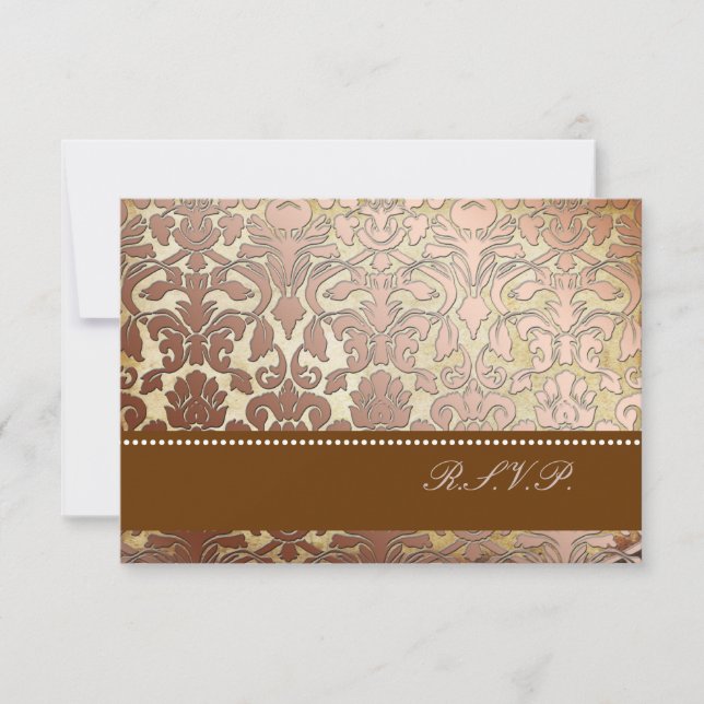 PixDezines rsvp faux damas en cuivre/couleurs do-i (Devant)
