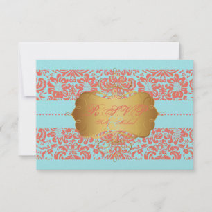 PixDezines RSVP Fidora Damast Karte