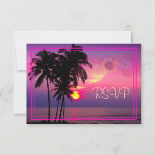 PixDezines RSVP Hawaiianischer Sonnenuntergang Str Karte