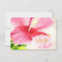 PixDezines rsvp hibiscus/luau/faux parchemin