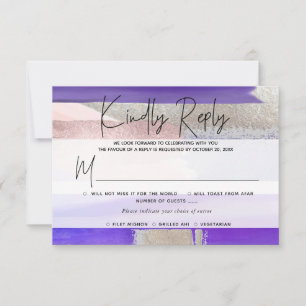 PixDezines RSVP mit Essen, Moderne Kunst, Lila Sil Karte