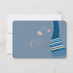 PixDezines RSVP Mitzvah / Tallit in Tealblau Karte