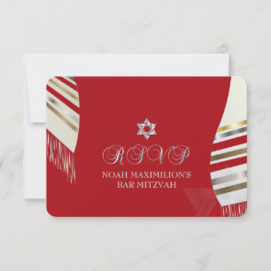 PixDezines RSVP MITZVAH/ TALLIT ROUGE/ Fond DIY