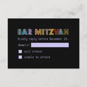 PixDezines rsvp néon lumières bar mitzvah