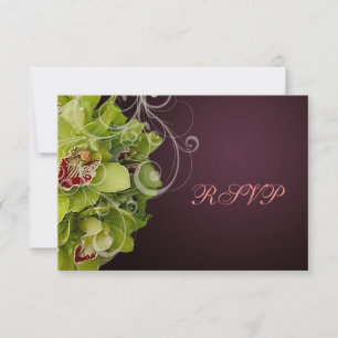 PixDezines RSVP Orchidee + Ornamental Flourish Karte