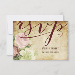 PixDezines rsvp roses vintages/parchemin