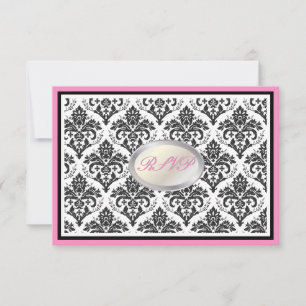 PixDezines rsvp schwarze jolie Damast-/DIY-Trim Karte