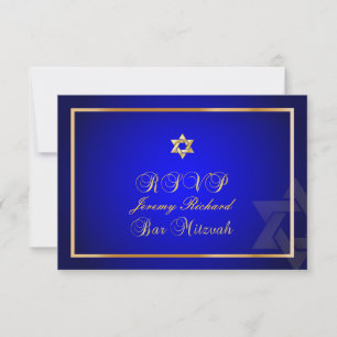PixDezines rsvp Star, Bar Mitzvah/royal bleu+or