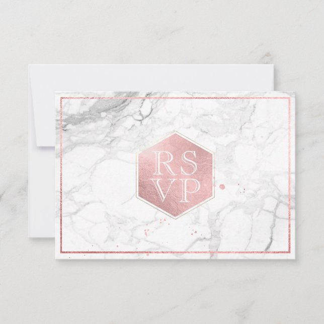 PixDezines RSVP Sweet Honeycomb Faux Rose Gold (Devant)